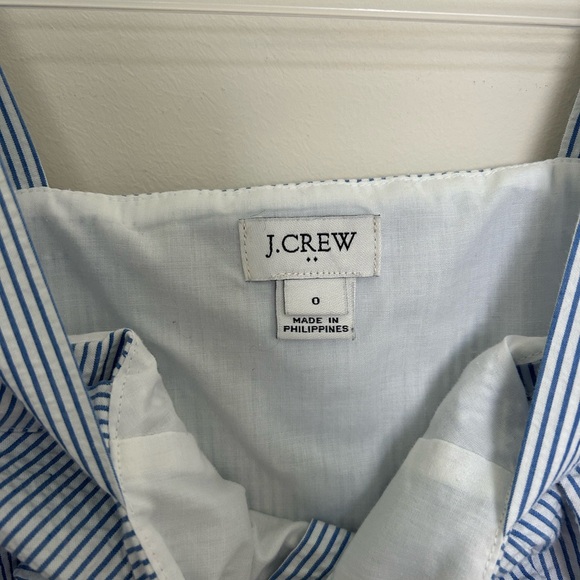 J. Crew Cotton Seersucker Mini Dress Sundress Sun Dress Blue White Stripe Size 0 - Picture 5 of 8